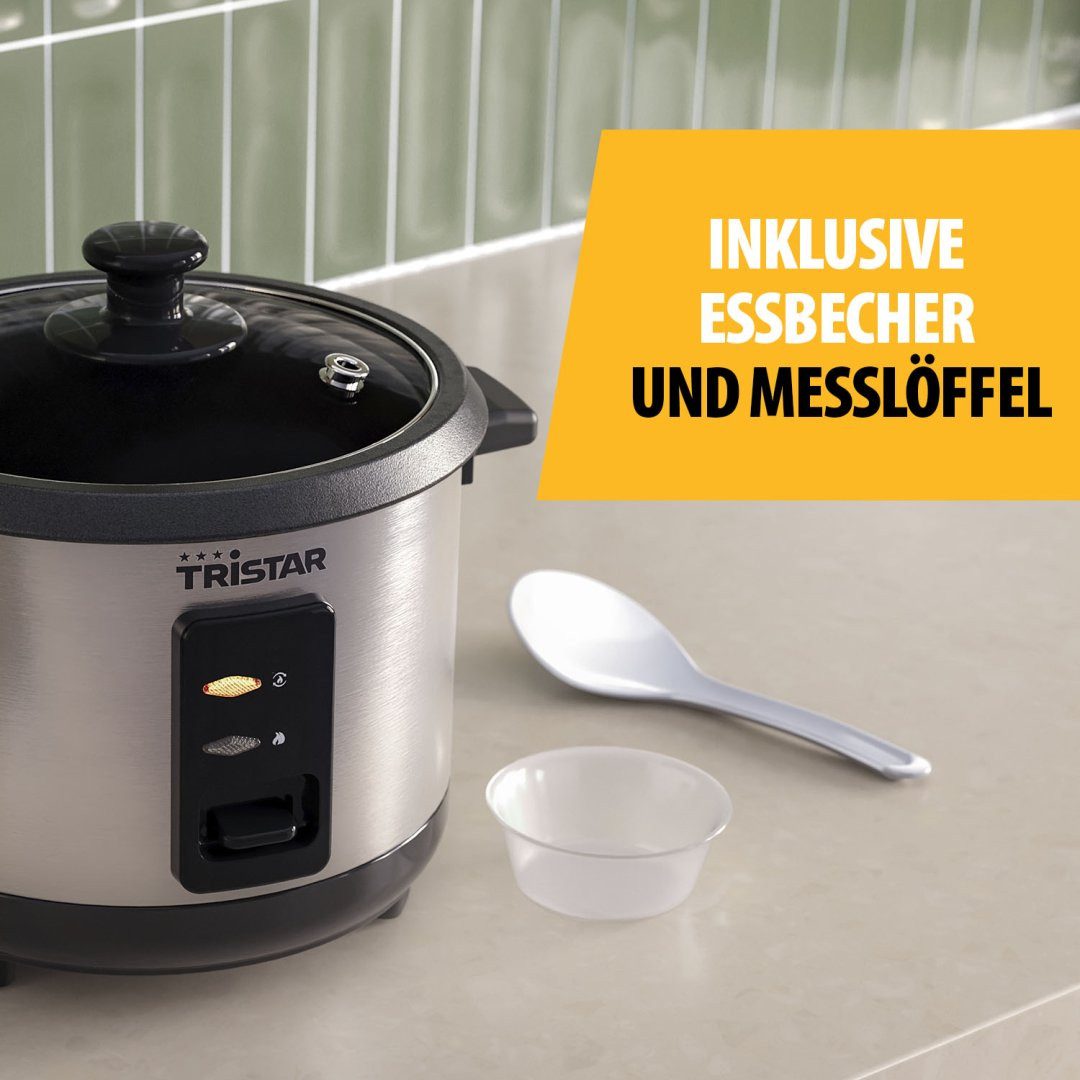 Tristar Reiskocher Tristar RK-6146 Reiskocher – 1L Fassungsvermögen – Edelstahlgehäuse –, 400 W, 1,0 L Inhalt - Edelstahlgehäuse