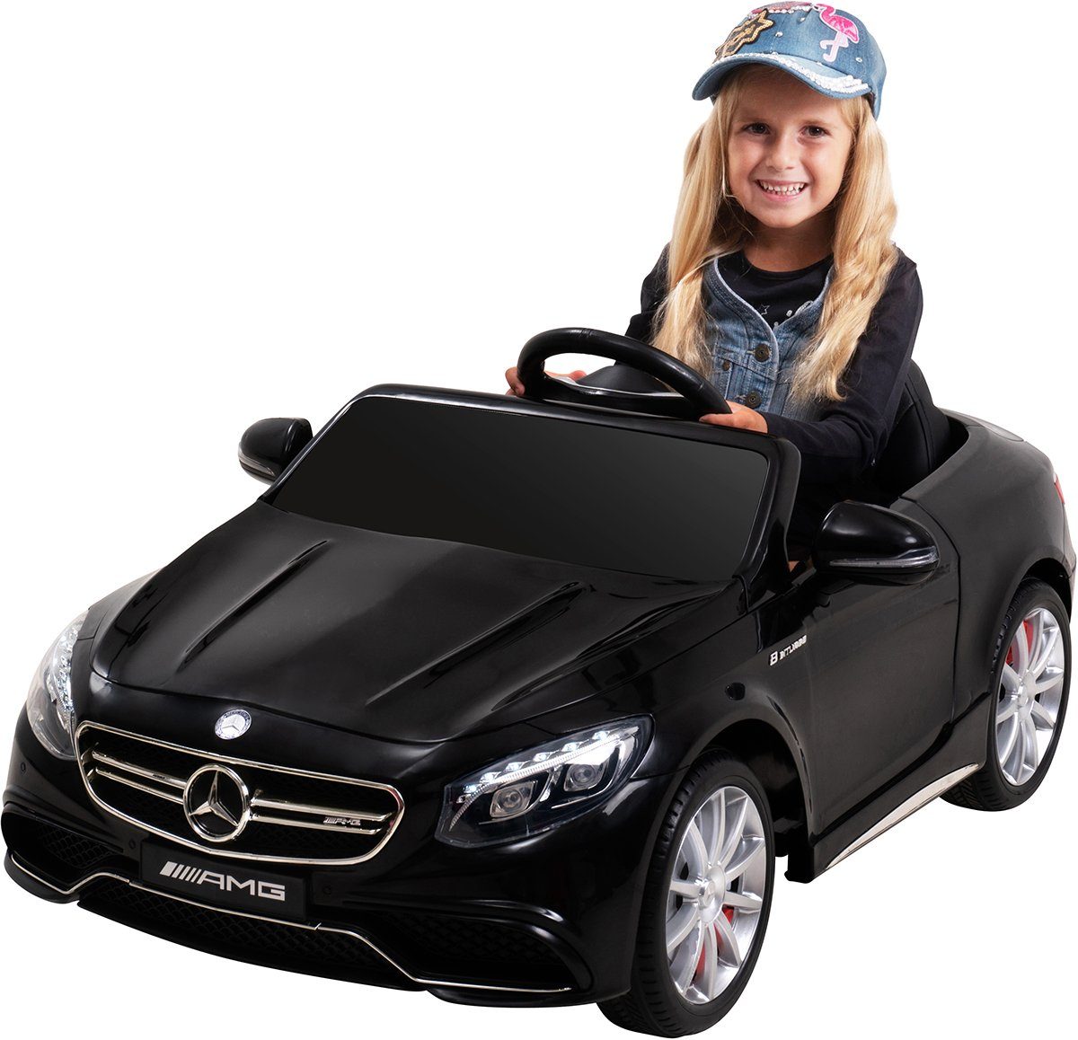 Mercedes SL65 AMG Eva Räder Kinderauto Kinderfahrzeug Kinder Elektroauto Schwarz 