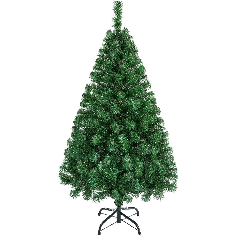 Yaheetech Künstlicher Weihnachtsbaum 61-183 cm (H), Tannenbaum, 124cm Weihnachtsbaum mit 208 Spitzen & Faltbarem Metallständer
