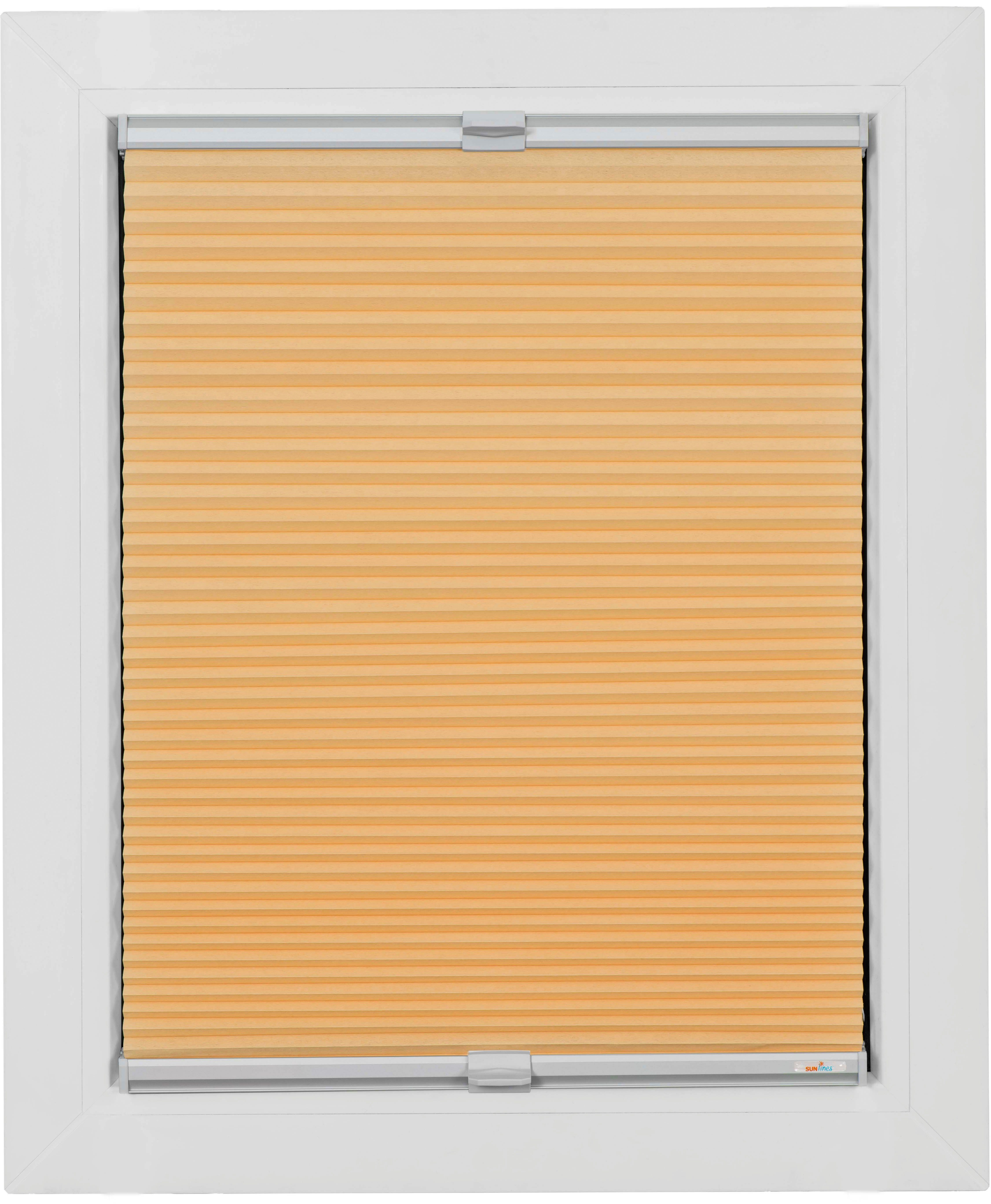 Wabenplissee One Size Style Honeycomb TL, sunlines, blickdicht, mit Bohren, verspannt, verschraubt, Zubehörfarbe grau apricot | Plissees