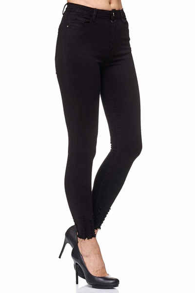 Elara High-waist-Jeans Elara Damen Jeans Stretch High Waist Skinny Slim (1-tlg)