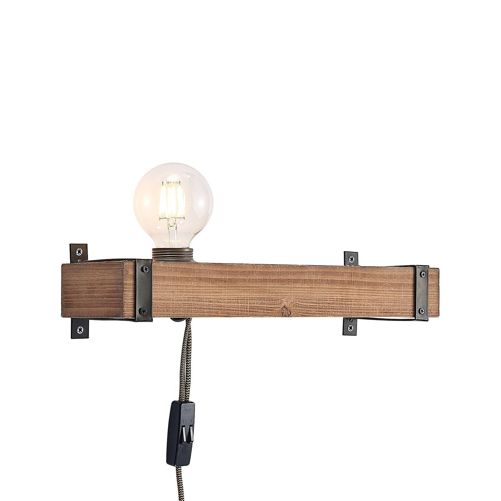 Lindby Wandleuchte Sverina, Holz IP20, 1 x 40 W günstig online kaufen