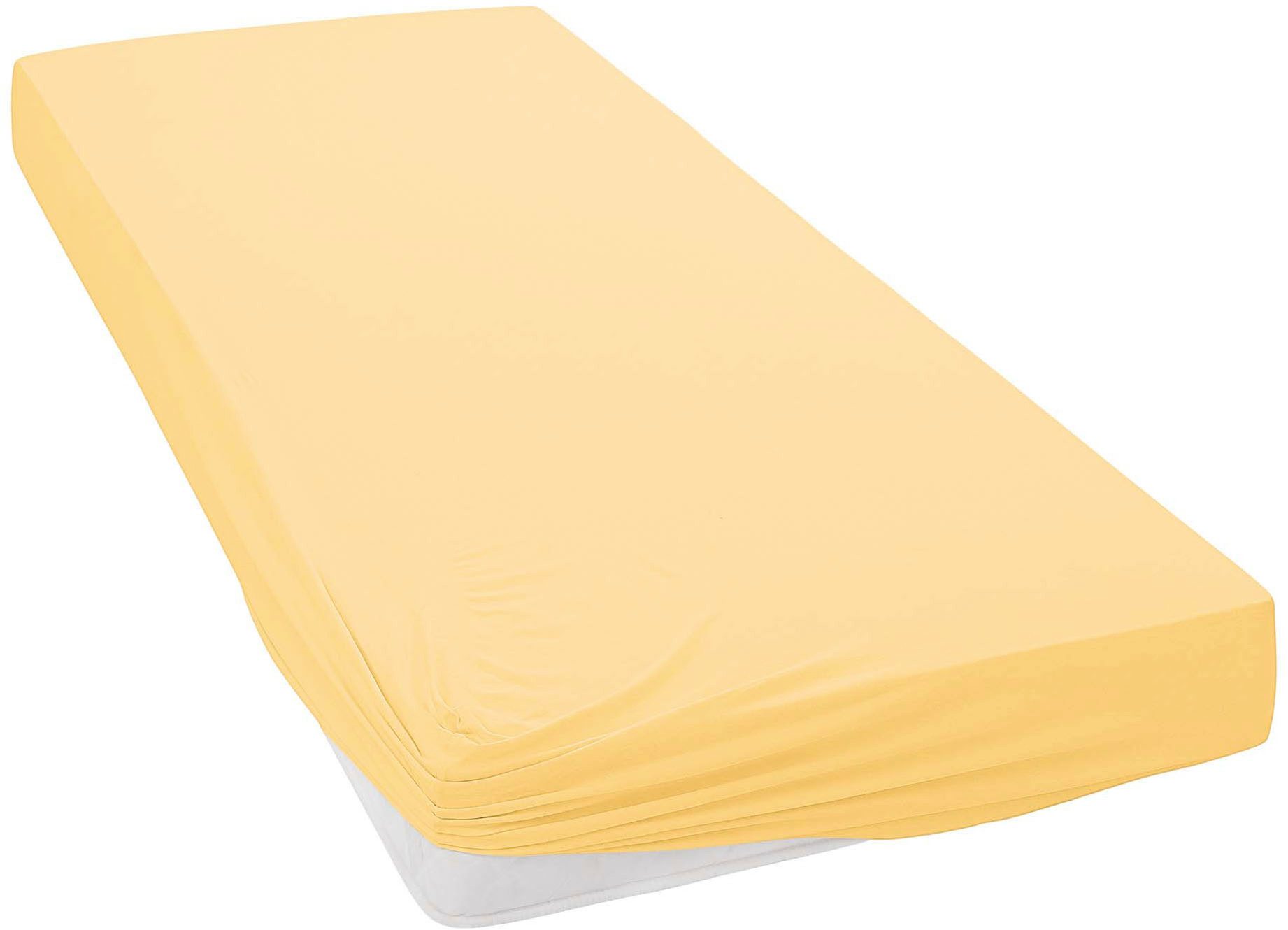 Janine Spannbettlaken ELASTIC 5002 Jersey Bettlaken mit Elasthan, 190 g/m², Jersey-Elasthan, Gummizug: rundum, (1 Stück), für Matratzen bis 35 cm Höhe, 95% Baum – Bild 2 von 4