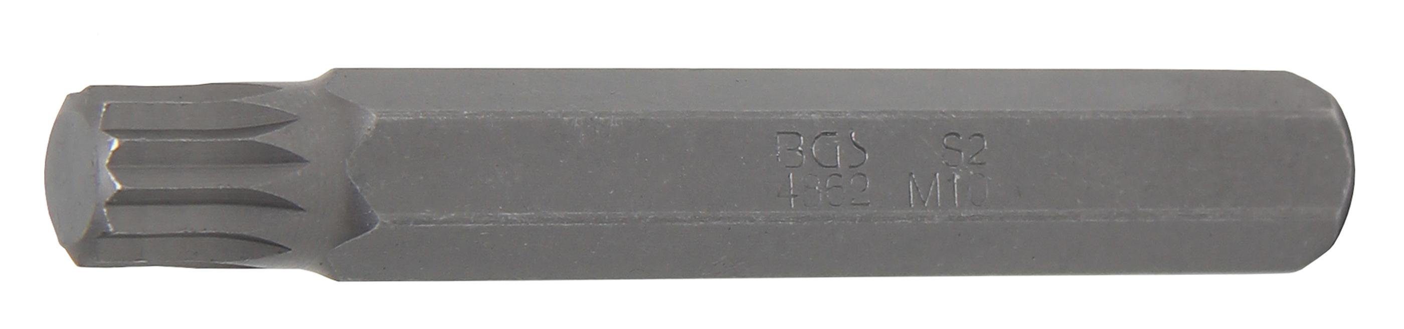 Außensechskant mm Bit, XZN) M10 10 (3/8), Bit-Schraubendreher BGS Antrieb 75 Länge mm, technic Innenvielzahn (für