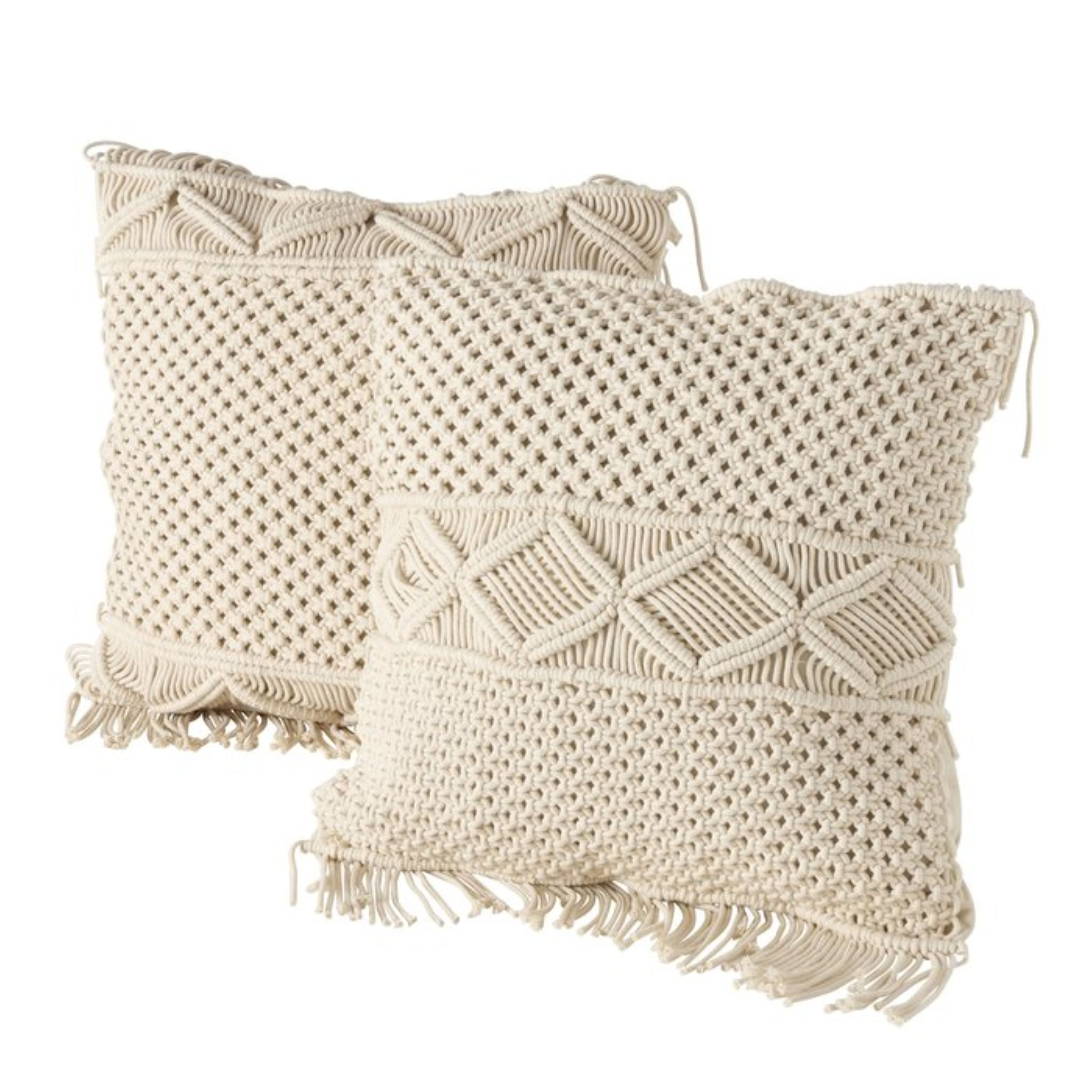 BOLTZE GRUPPE GmbH Dekokissen BOLTZE Kissen Makrie 45x45 cm, 2 sort., Cremeweiß, 2006239