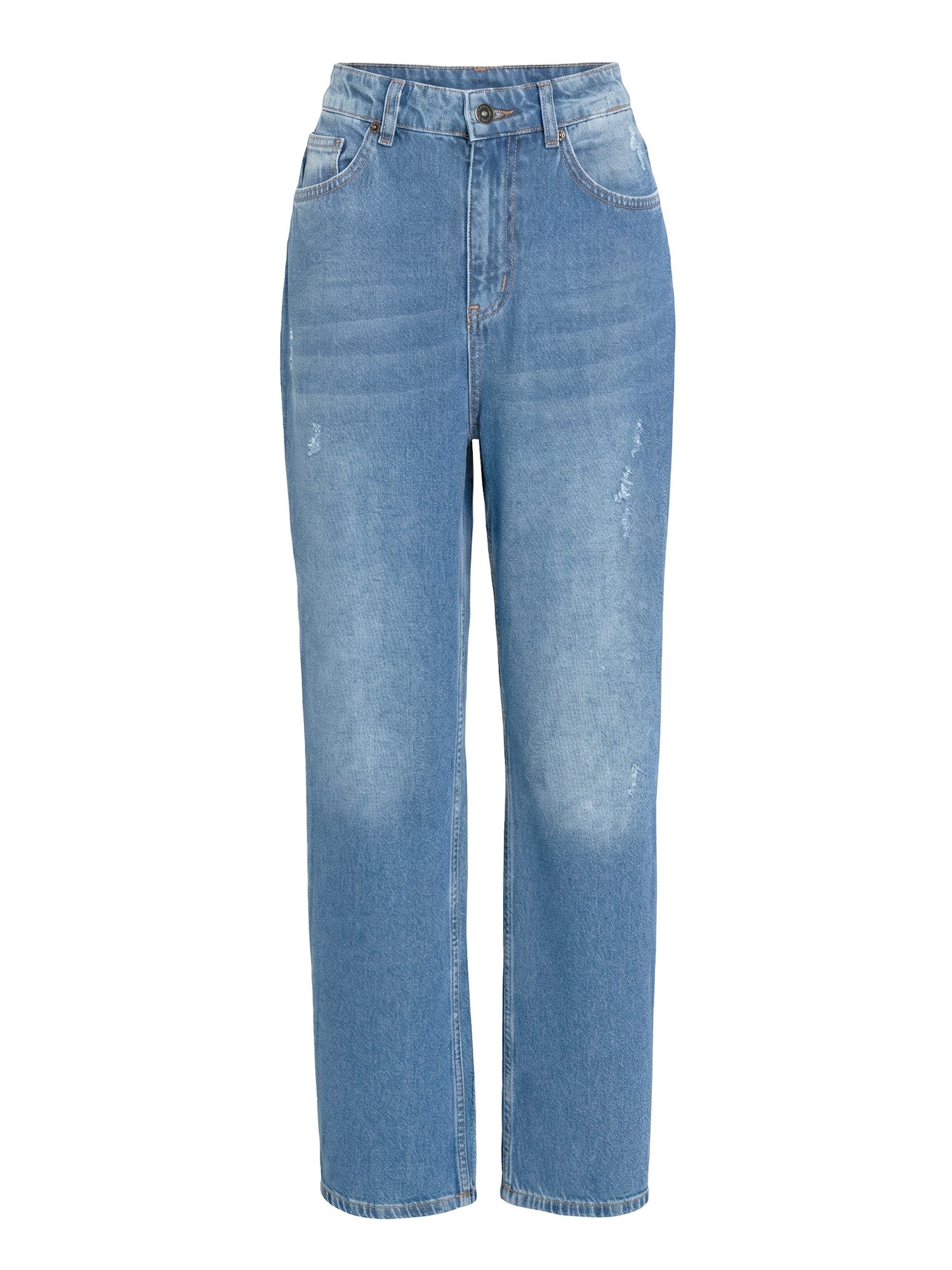 Imily Bela Boyfriend-Jeans Damen Hochgeschnittene Jeans mit weitem Bein (Packung, 1-tlg., 1per-Pack) aus Baumwolle
