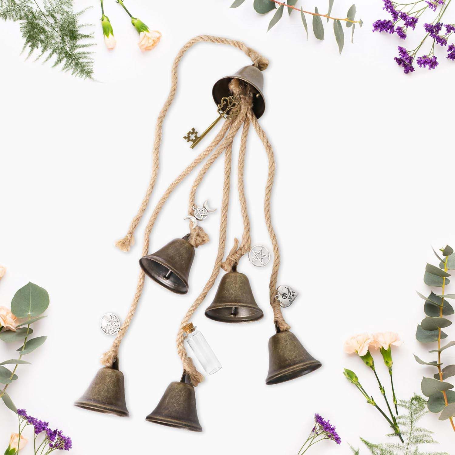 trends for living Windspiel Weihnachtsdekoration Boho-Windspiel Segen Glocke 6 Glocken (38mm)