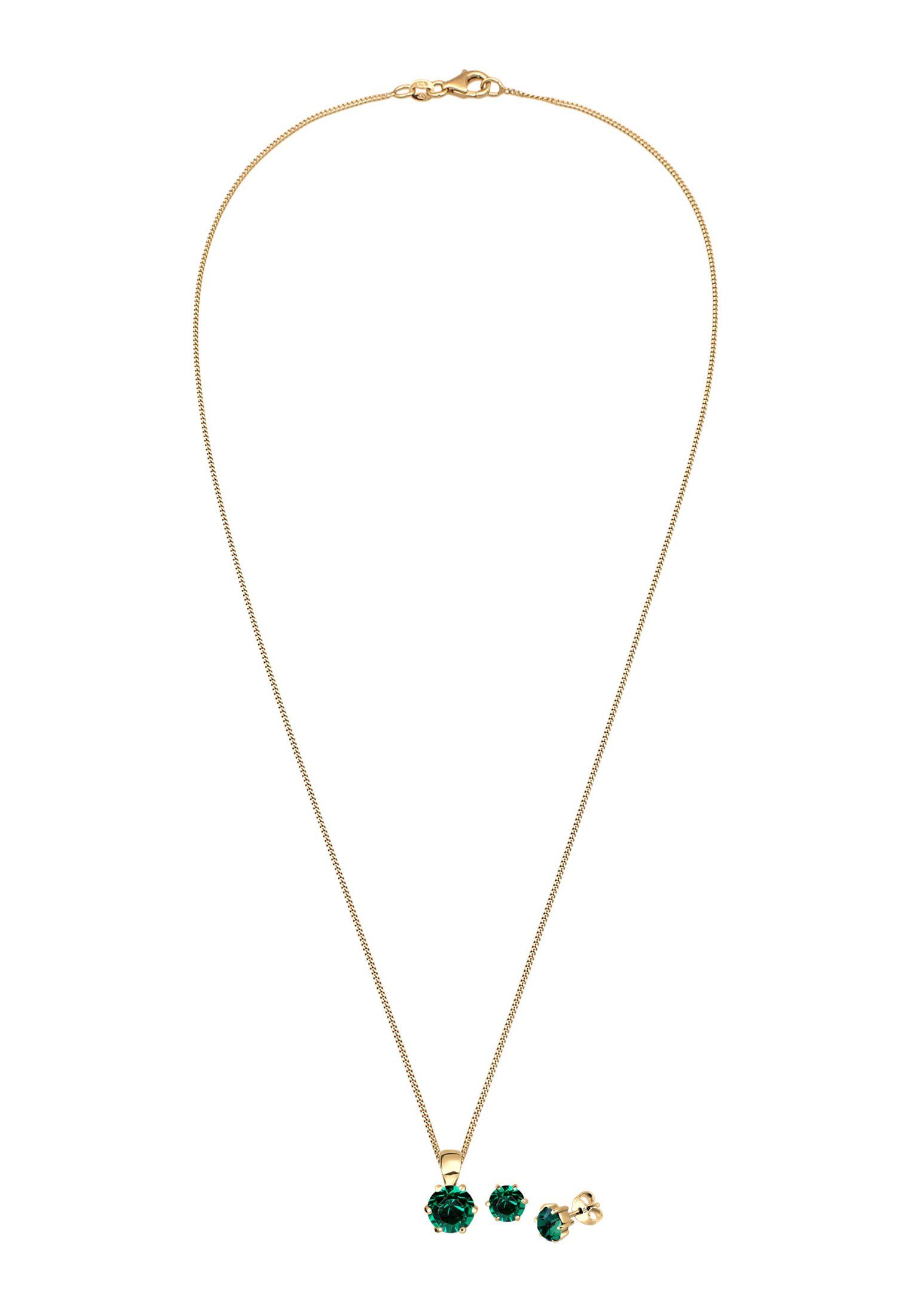 Elli Schmuckset Set Kette Ohrstecker 925 Silber, mit Kristallen von Swarovs günstig online kaufen