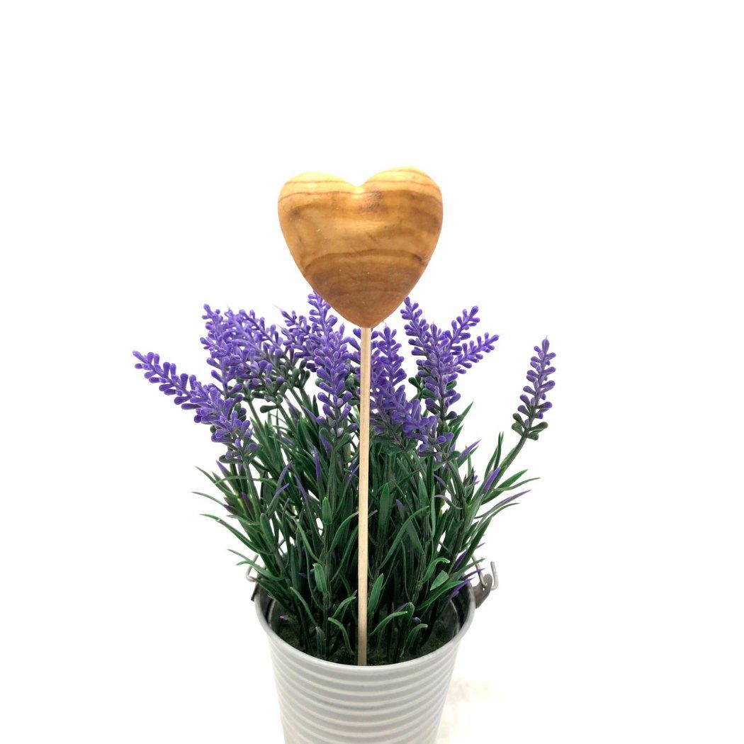 Olivenholz-erleben Blumenkasten Blumenstecker aus Olivenholz Herz 3D / Handschmeichler (1 St)