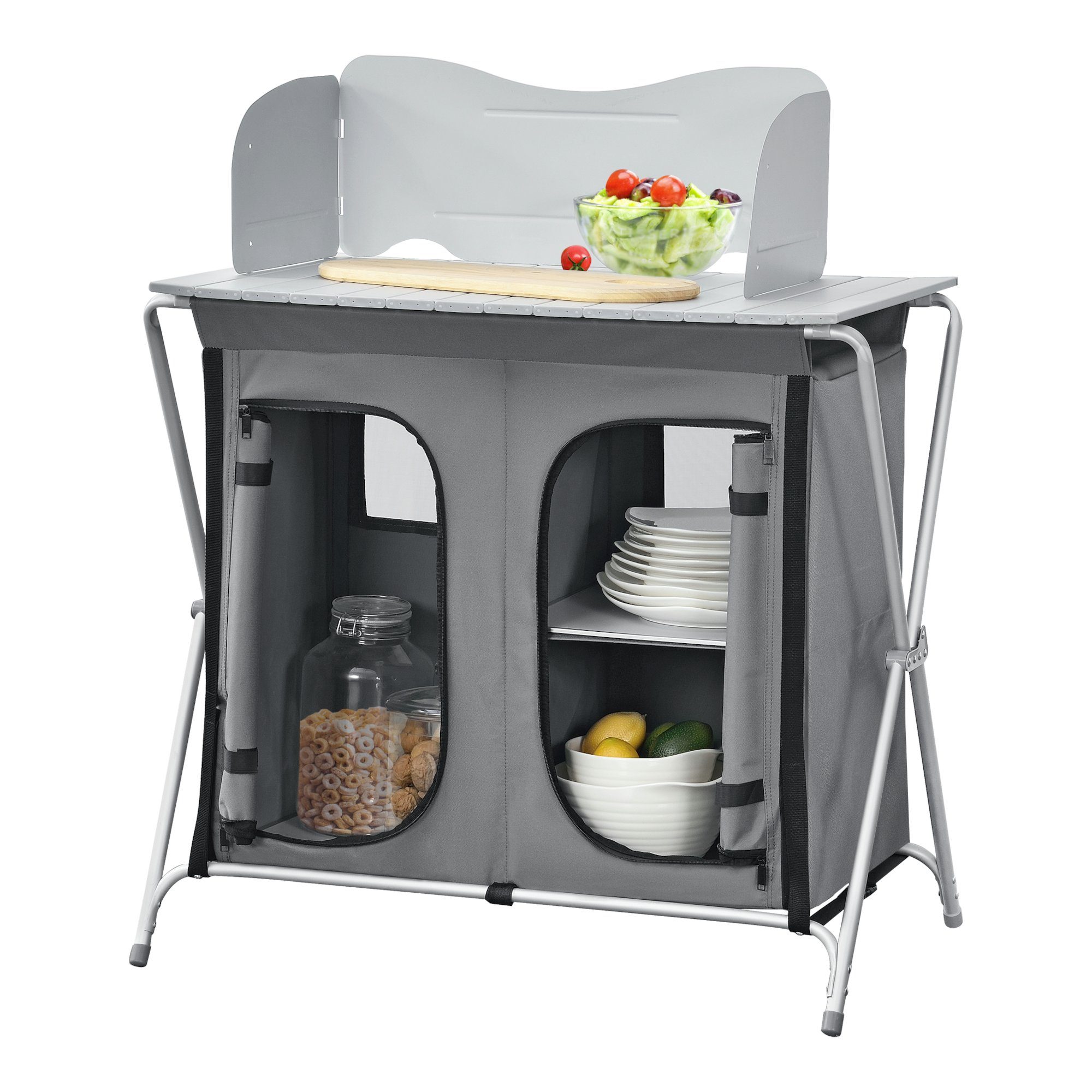 en.casa Campingtisch, Tullinge Campingküche 80x50,5x104,5 cm günstig online kaufen