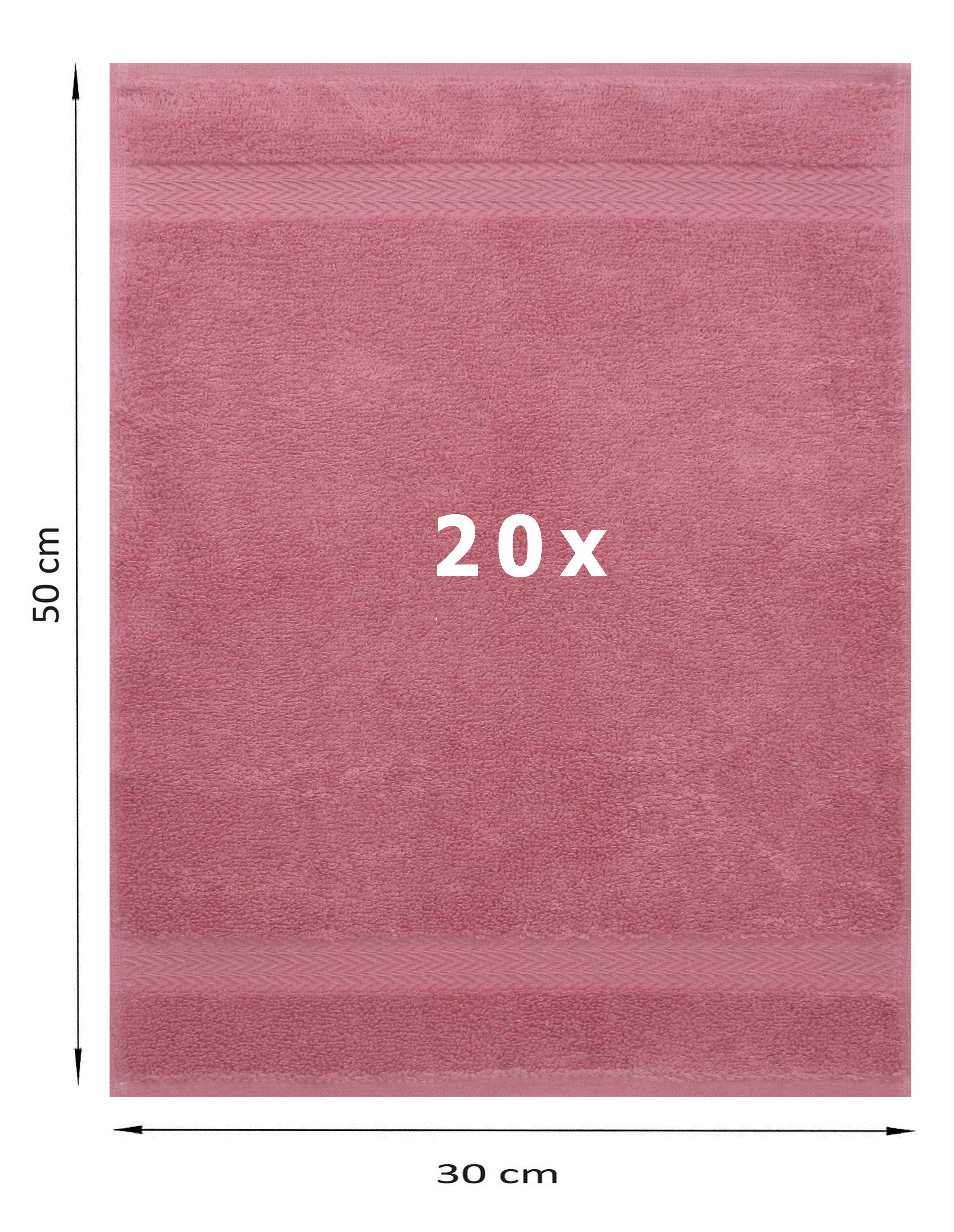 Betz Gästehandtücher 20 er Gästetuch-Set Premium 30x50 cm Farbe Altrosa, 100% Baumwolle