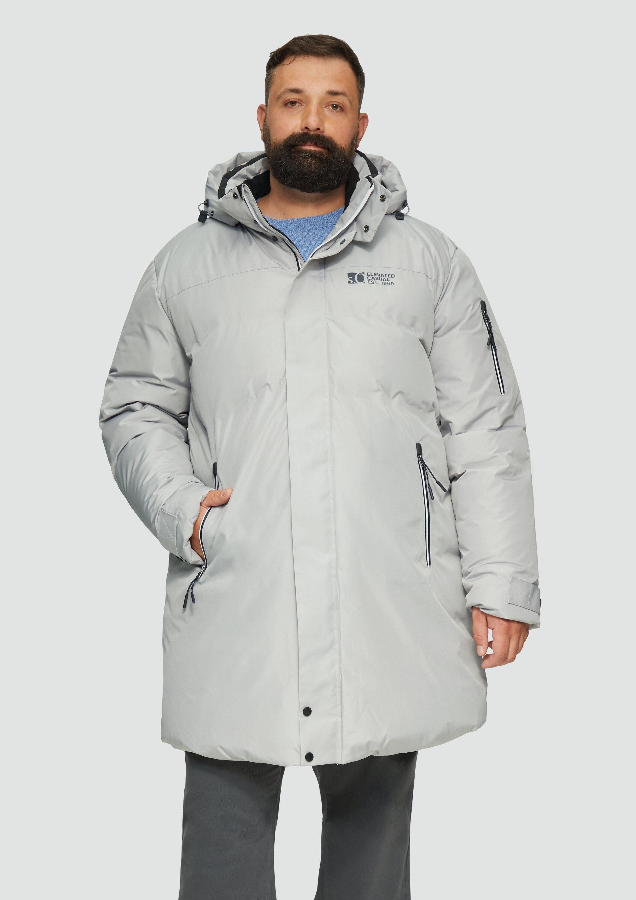 s.Oliver Winterjacke Outdoor-Jacke Wasserabweisender wattierter Parka mit Kontrast-Details
