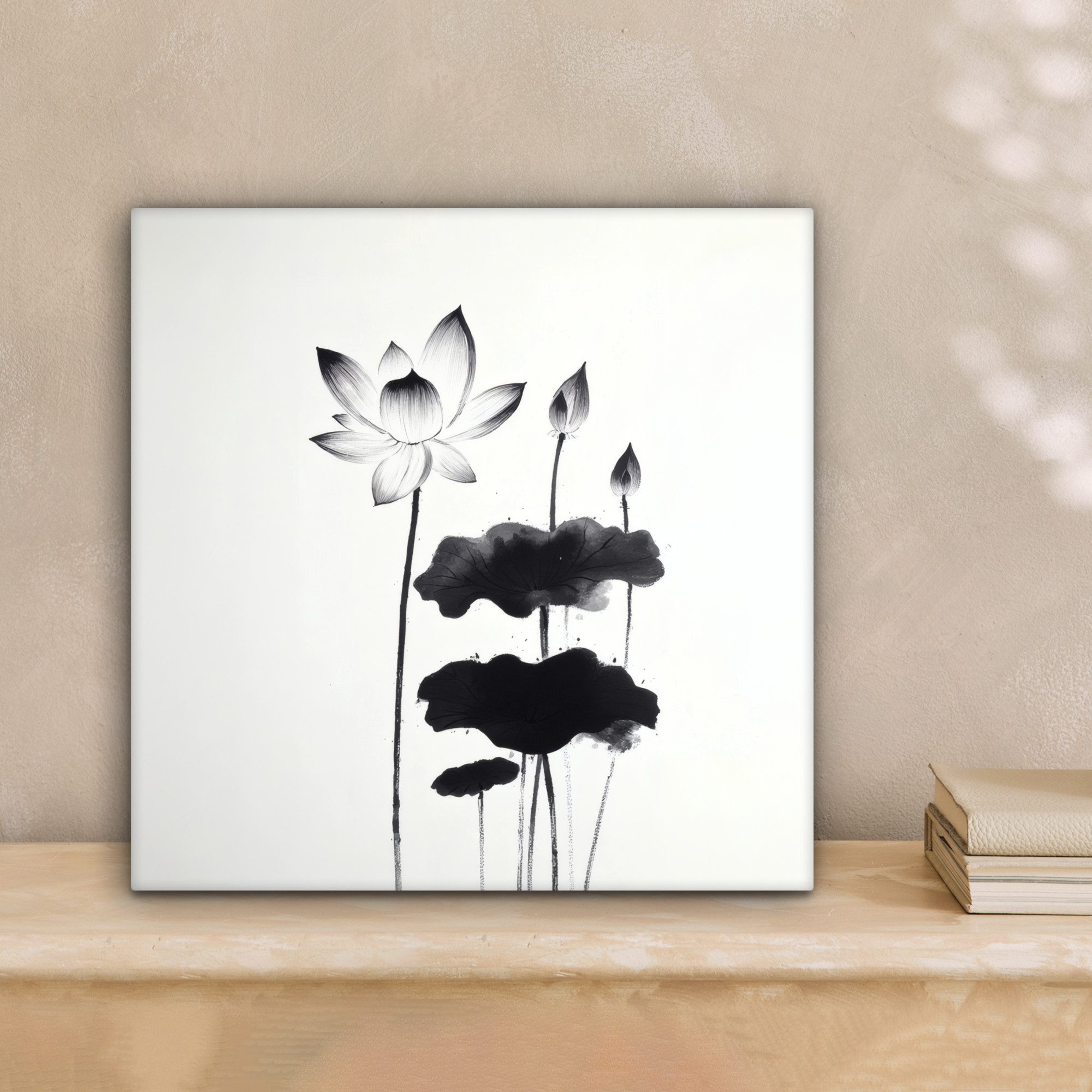 OneMillionCanvasses® Leinwandbild Blätter - Schwarz - günstig online kaufen