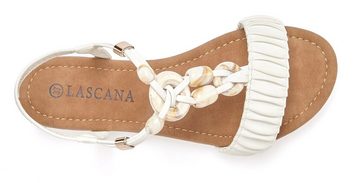 LASCANA Sandale Sandalette, Sommerschuh mit elastischen Riemchen, Schmucksteinchen