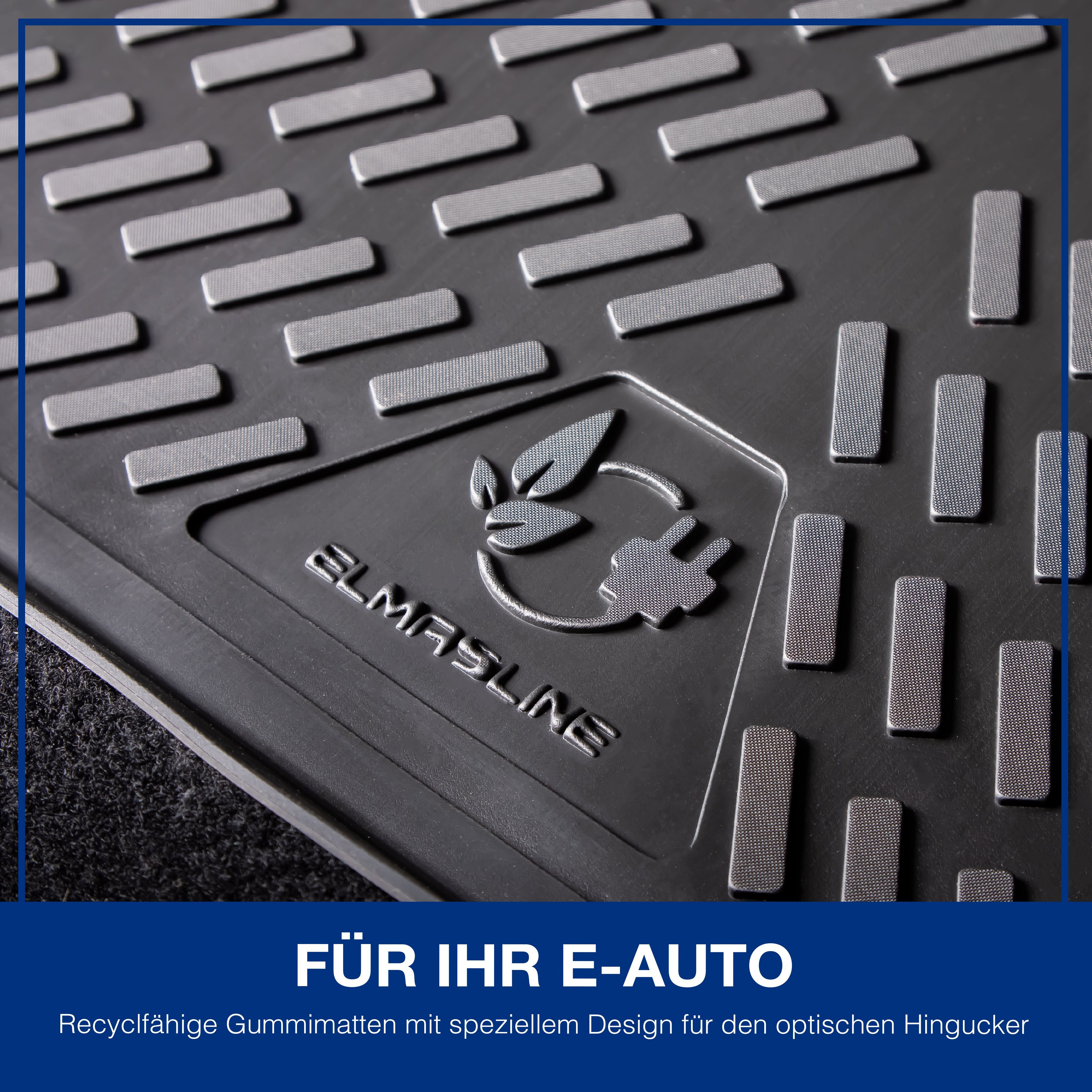 Zubehör Extra Ladeboden) Rand hoher Gummimatten ELMASLINE & (Standard für Kofferraumwanne (5 St), ID.4, - für ID.4 VW 3D VW Passform-Fußmatten