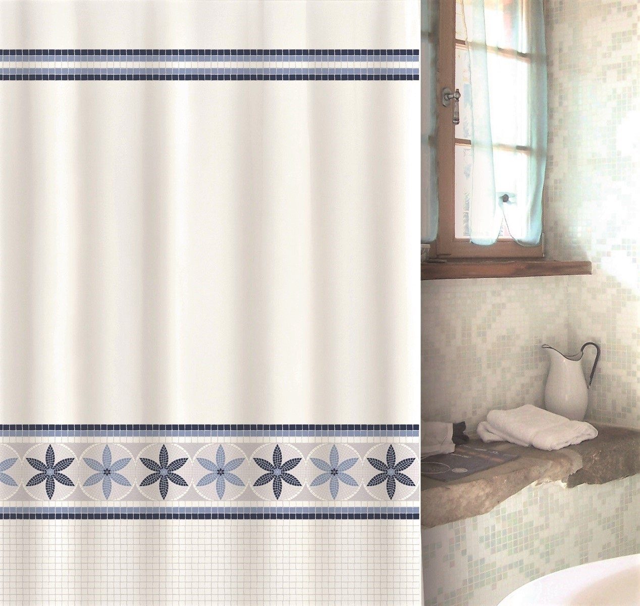 MSV Duschvorhang Cotexsa OLIMPO Breite 180 cm, Textil-Duschvorhang, Made in günstig online kaufen