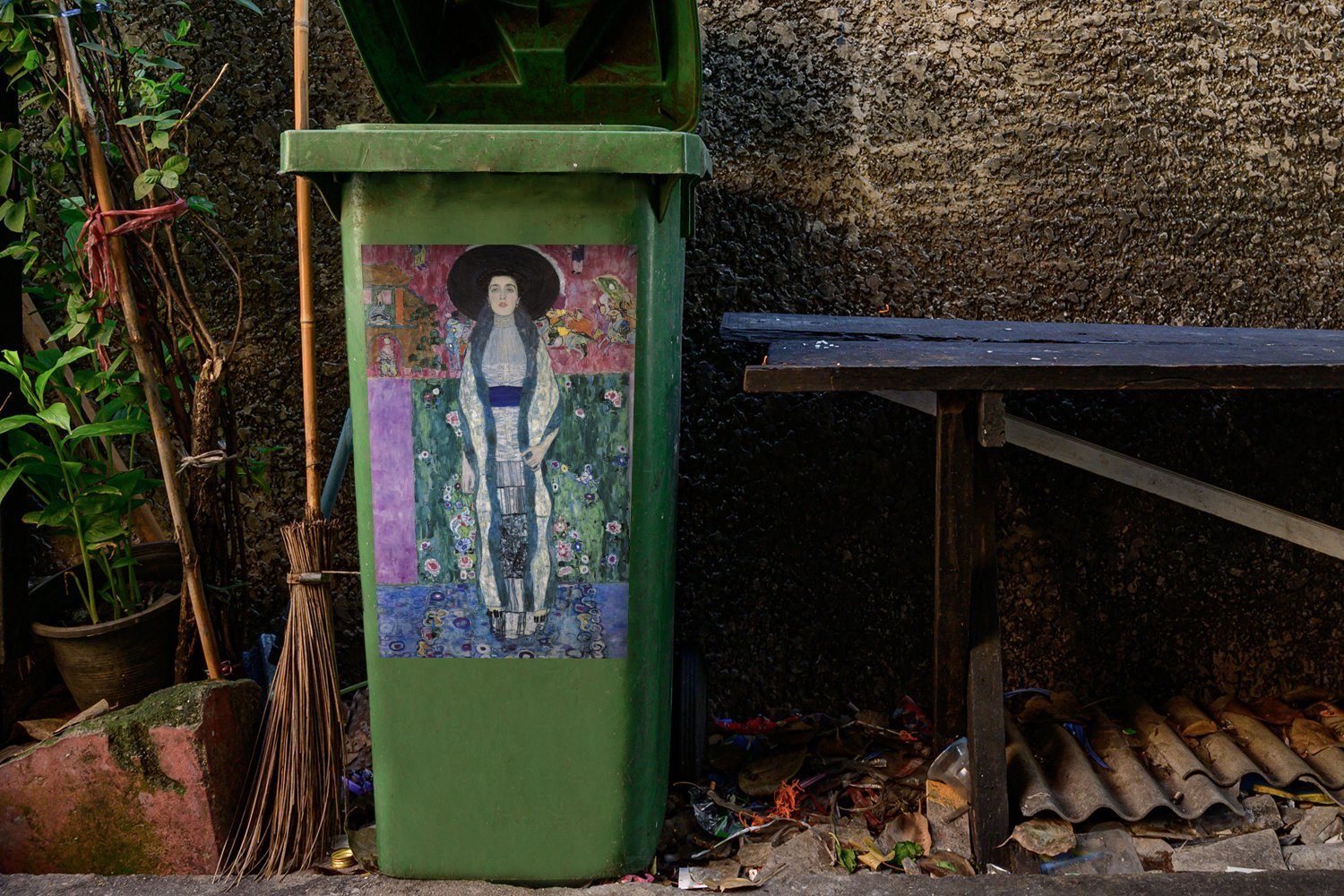 Mülleimer-aufkleber, Bloch-Bauer St), Mülltonne, II Container, Wandsticker Klimt Sticker, von Adèle (1 Abfalbehälter Gustav MuchoWow Porträt -