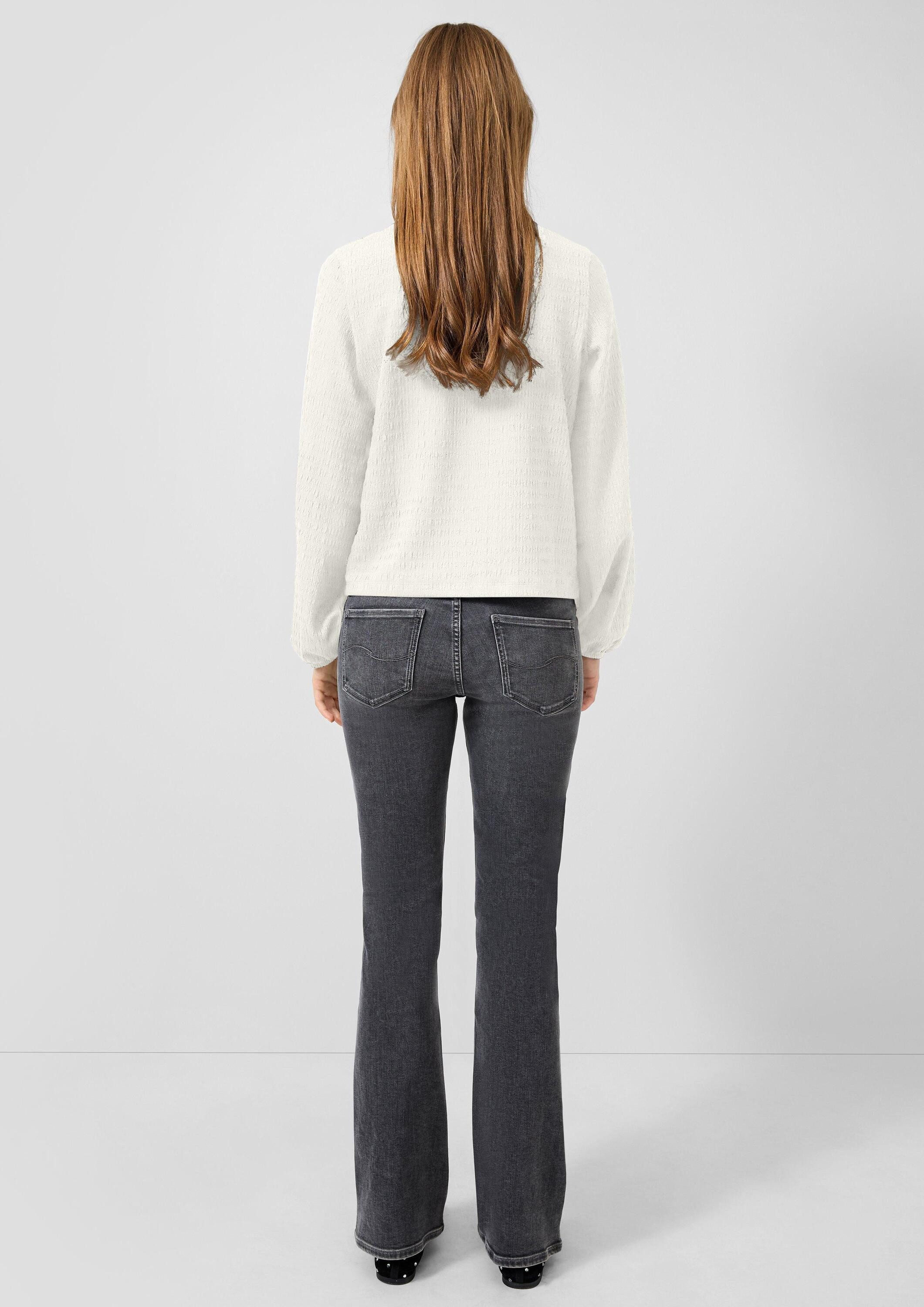 QS Langarmshirt T-Shirt Shirt aus strukturierter Ware