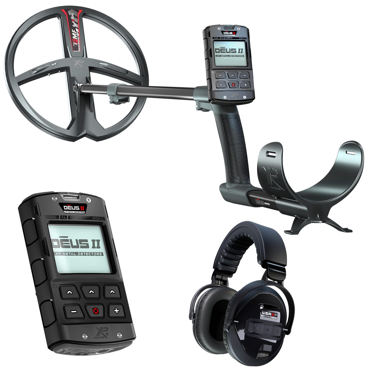 XP Metal Detectors Metalldetektor DEUS 2 II 28 FMF RC WSA II XL Komplettset, 28cm Suchspule WSA2 XL Funkkopfhörer