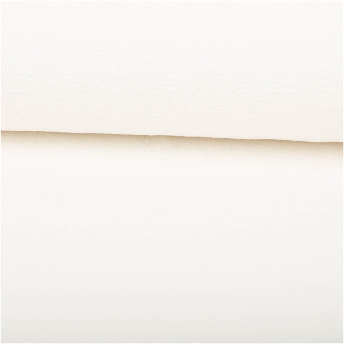 SCHÖNER LEBEN. Stoff Terry Krepp Jersey Stoff aus Baumwolle wollweiß 145 cm elastisch, allergikergeeignet