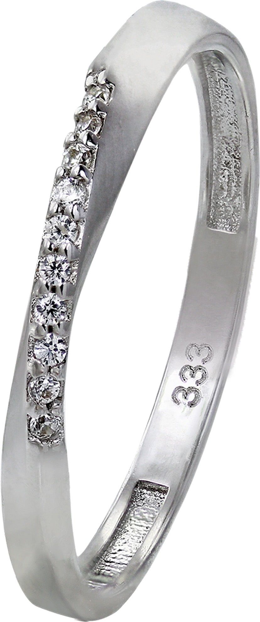 GoldDream Goldring GoldDream Gold Ring Gr.56 Swing (Fingerring), Damen Ring Swing aus 333 Weißgold - 8 Karat, Farbe: silber, weiß