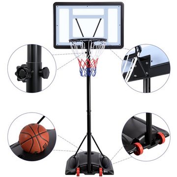 Yaheetech Basketballständer Basketballkorb, 219 bis 279 cm, Korb Ø42 cm