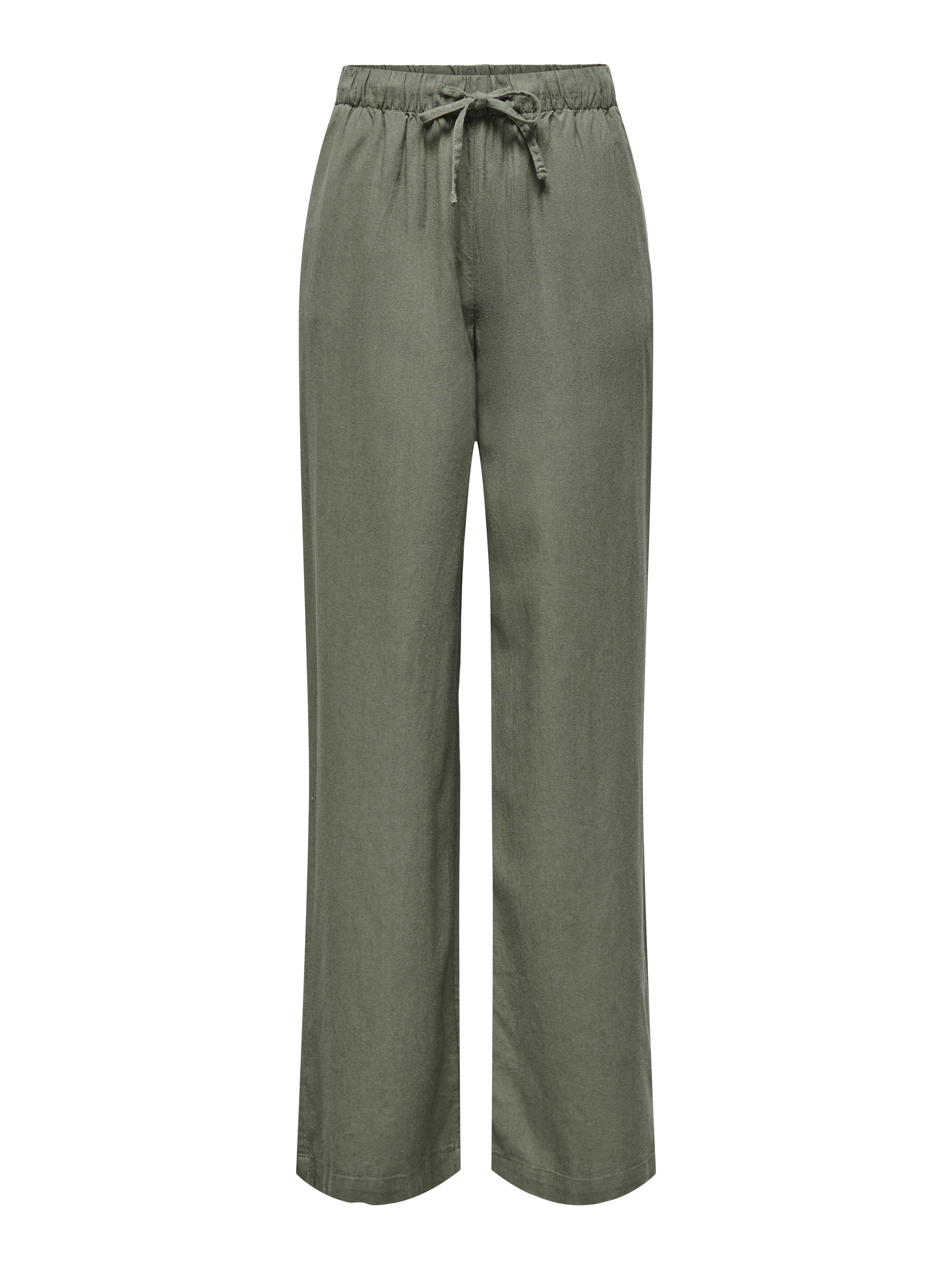ONLY Schlupfhose ONLGOA MW LINEN BL PULL-UP PANT CC PNT mit Leinen