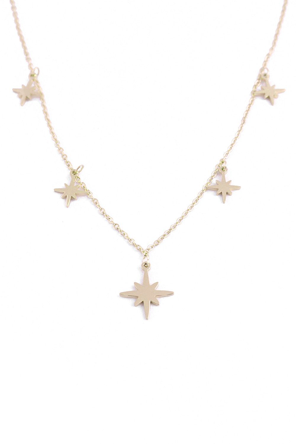 Gold 3031 Sterne mit Anhänger Halskette Polar (1-tlg), Edelstahl Nord ANELY in Anhänger aus Kette