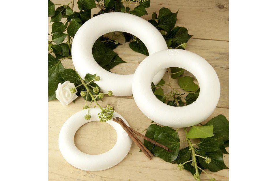 Prima Flora Bastelnaturmaterial Styroporring Ø 15 cm, weiß