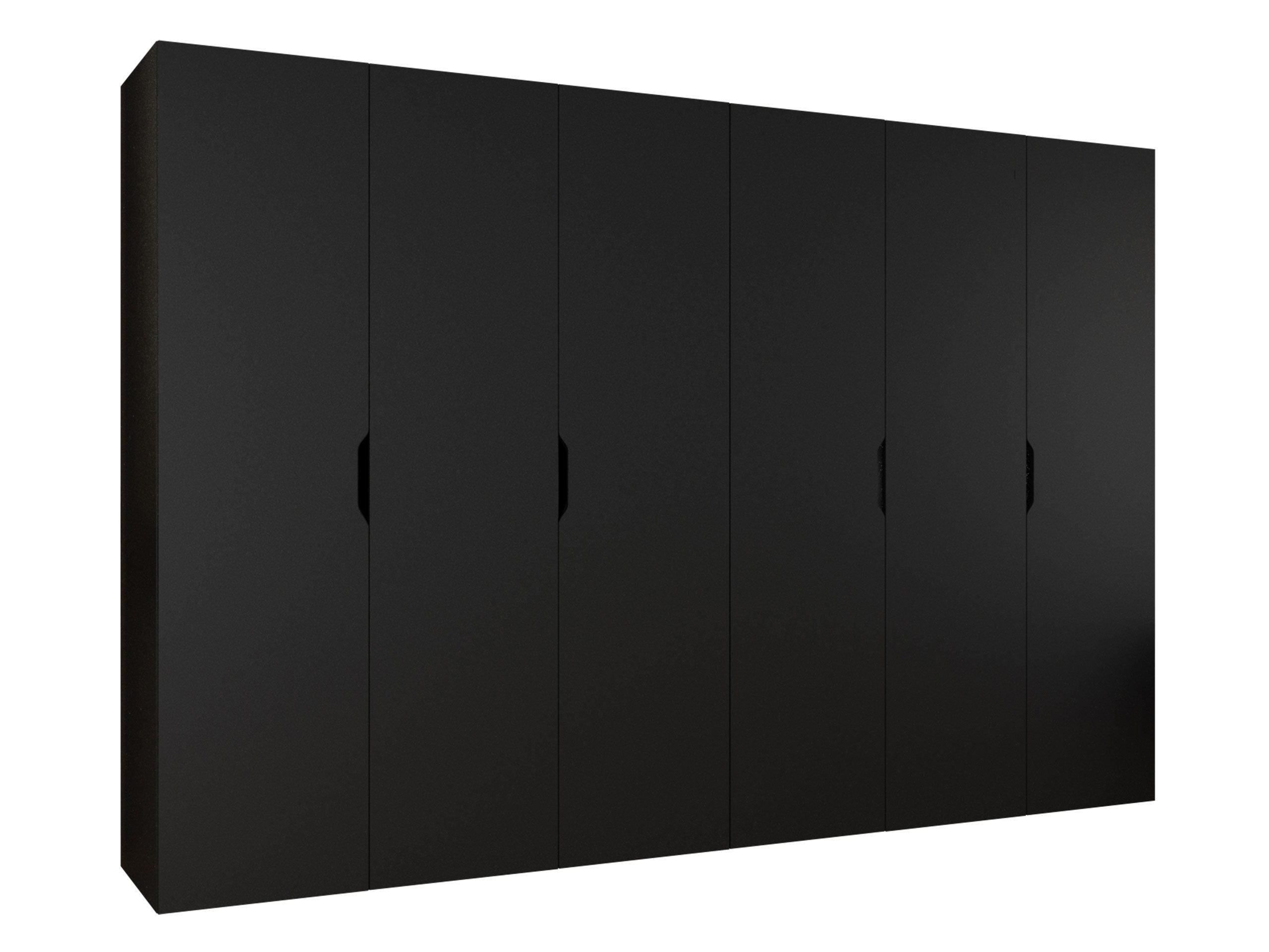 MIRJAN24 Kleiderschrank Malaga 300 (mit sechs Drehtüren) Kleiderstange, gedämpftem Schließsystem