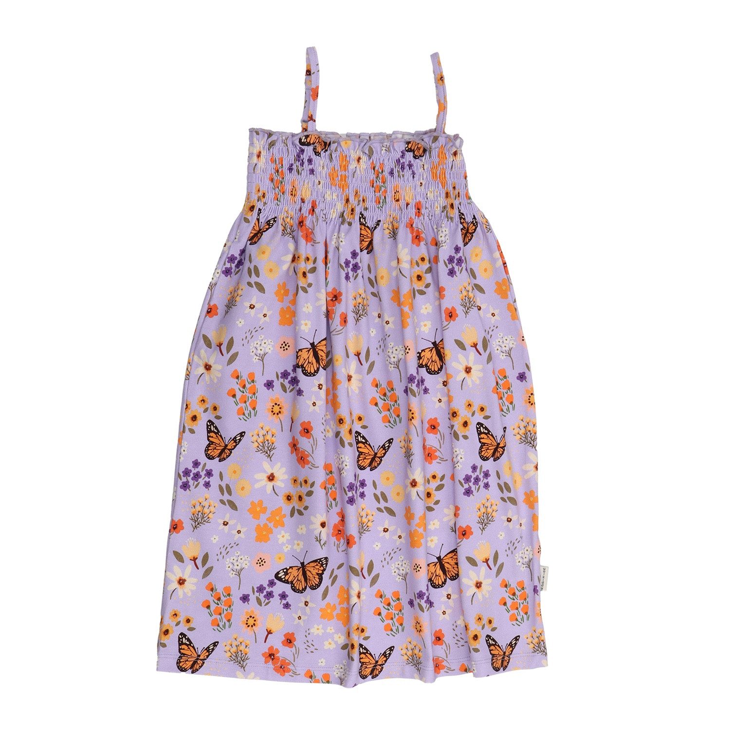 Jerseykleid Trägerkleid mit Schmetterlingsdruck aus Bio-Baumwolle