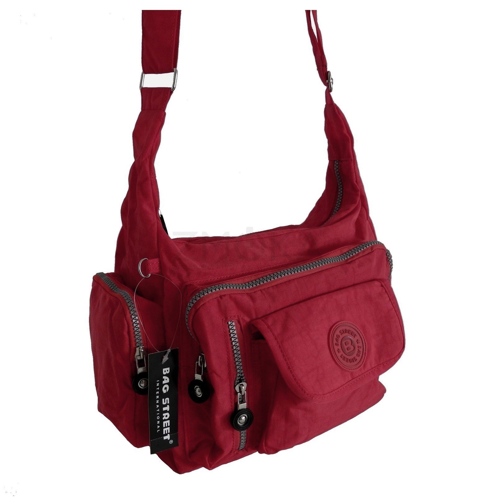 BAG STREET Umhängetasche Bag Street - Crossbody Bag Stofftasche Umhängetasche Schultertasche Rot