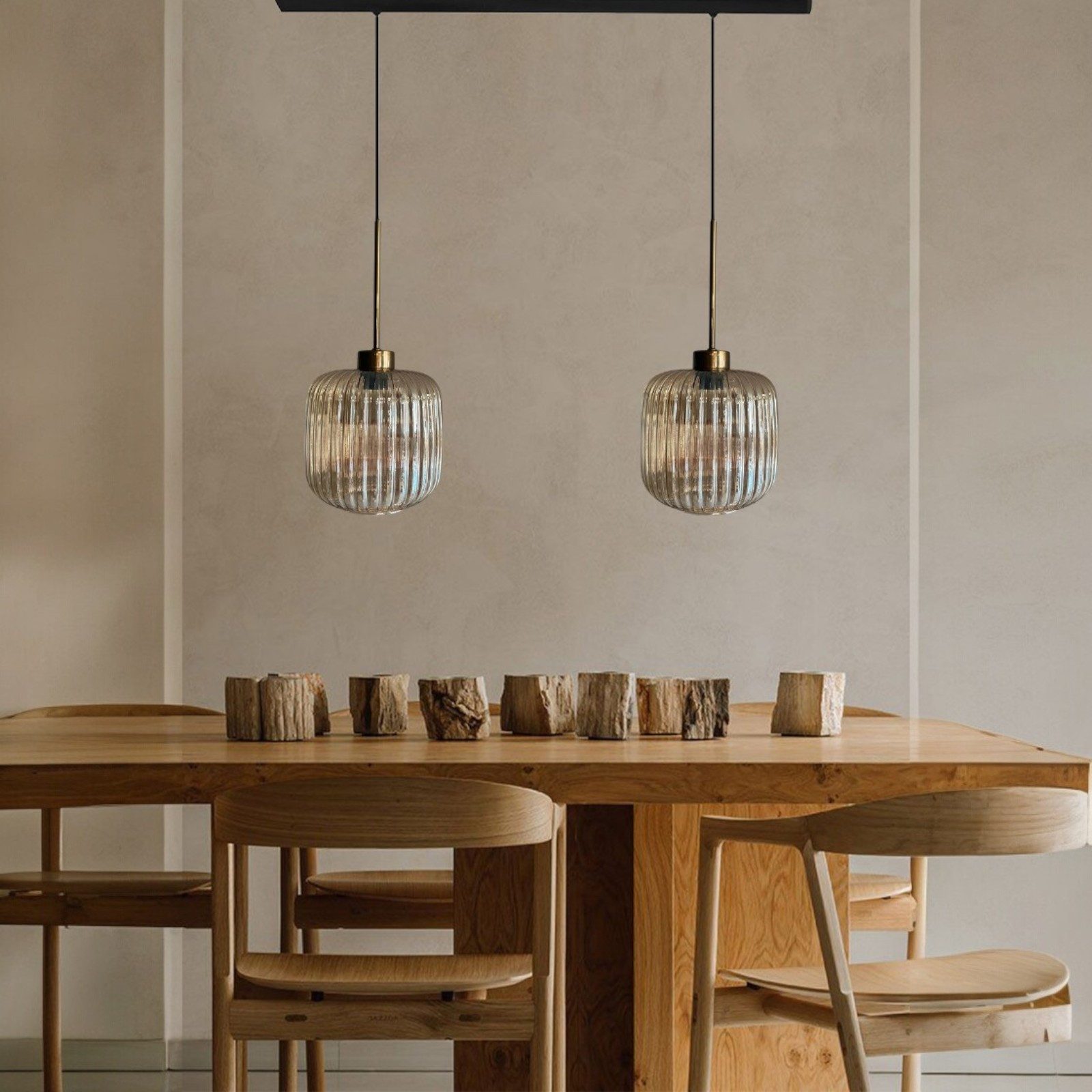 Bamyum Pendelleuchte Mopa Glas Mehrere Kronleuchter Retro Pendelleuchte Beleuchtung, ohne Leuchtmittel