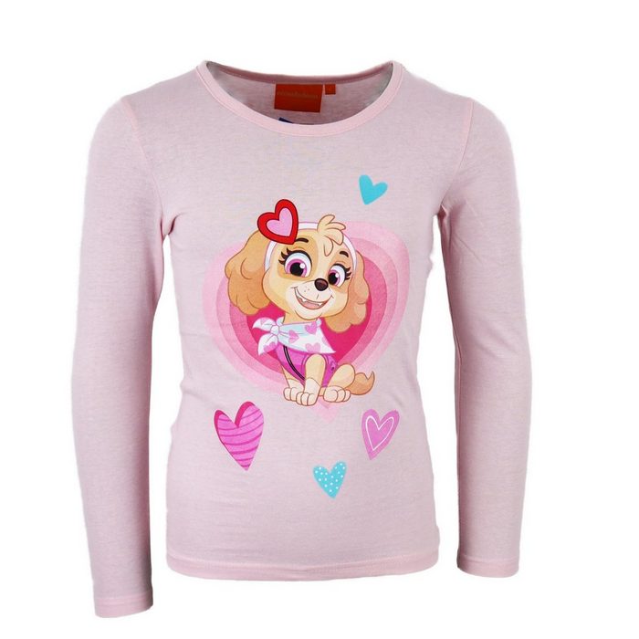 PAW PATROL Langarmshirt Skye Kinder Shirt Gr. 98 bis 128 100% Baumwolle in Pink oder Rosa