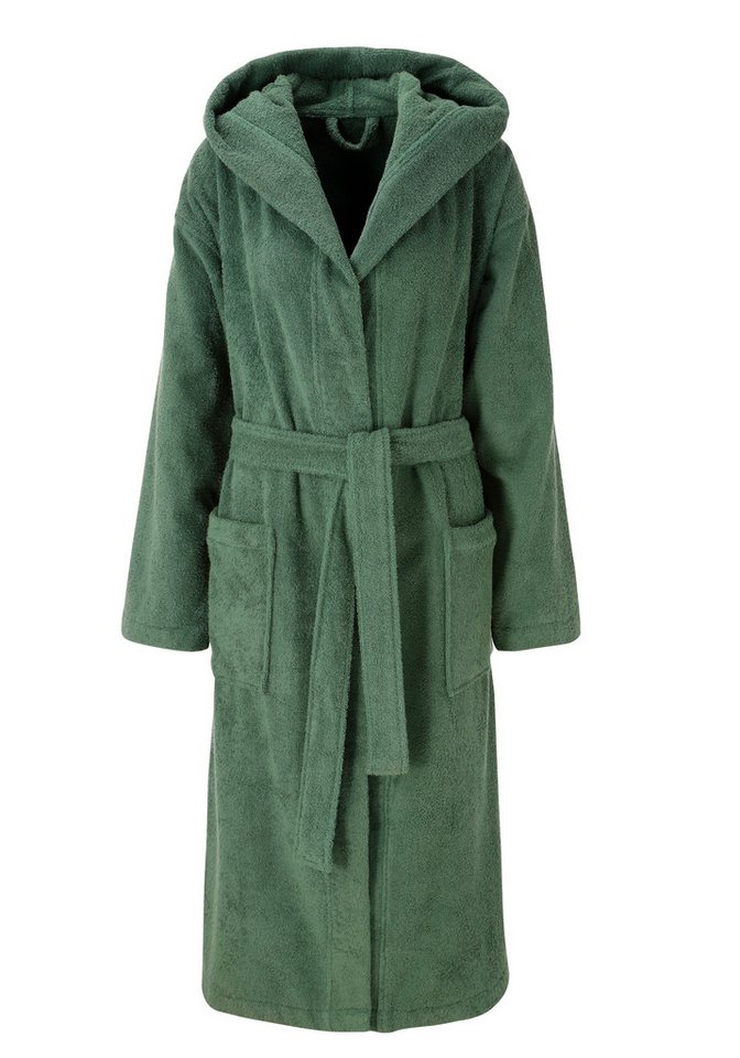 Bruno Banani Unisex-Bademantel Robby, ideal für Sauna & Spa, Standard, Premium und Überlänge, Langform, Walkfrottee, Kapuze, Gürtel, Damen & Herren Bademäntel, Baumwolle, mit Taschen, Sauna, XS-3XL