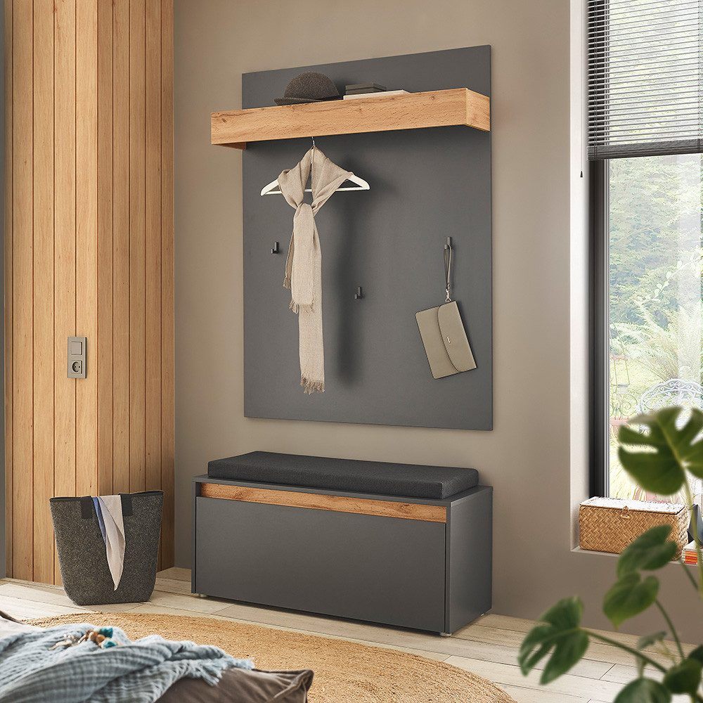 Lomadox Garderoben-Set CRISP-61, (Spar-Set, 2-St., Garderobenpaneel Schuhba günstig online kaufen