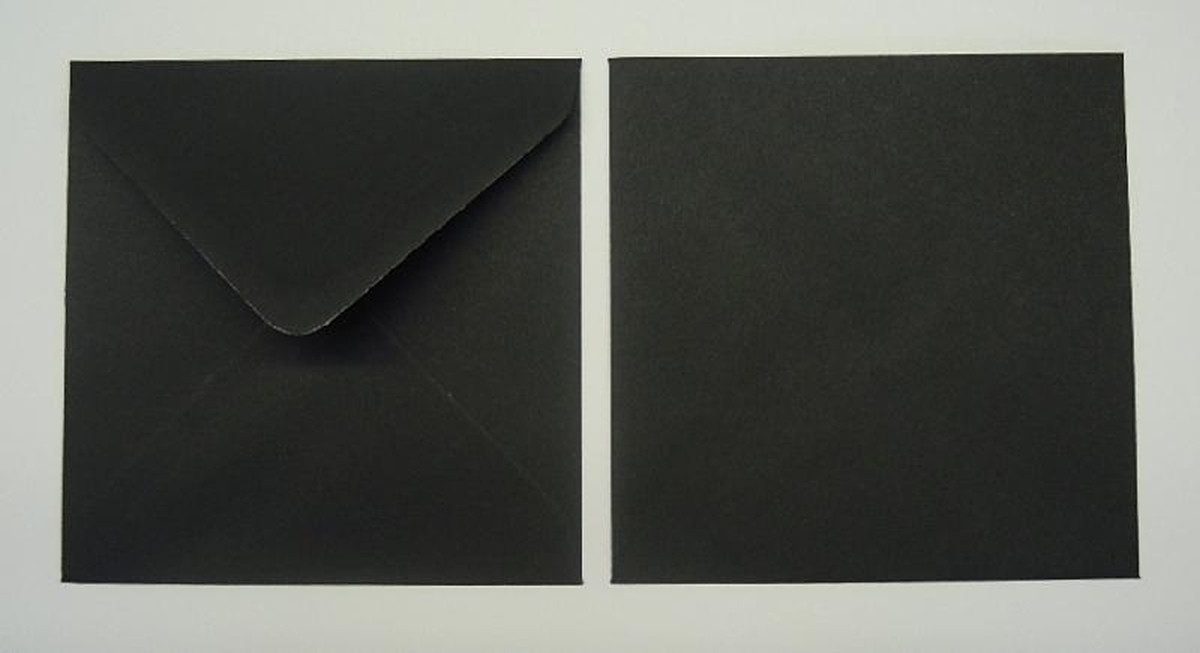 Blanke Briefhüllen Briefumschlag Briefumschläge 155x155mm 100g/qm gummiert VE=100 Stück schwarz.