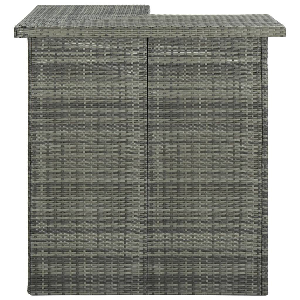 möbelando Esstisch 3004524 (LxBxH: 100x50x105 cm), aus PE-Rattan, Stahl in Grau