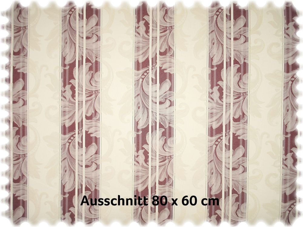 Heiro Stoff Jacquard Möbelstoff Barock Stripe Bordeaux mit Fleckschutz, Meterware - Breite:138 cm