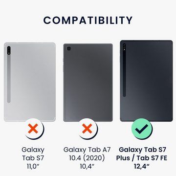 kwmobile Tablet-Hülle Hülle für Samsung Galaxy Tab S7 Plus / Tab S7 FE, 360° Tablet Schutzhülle Cover Case - Galaxie Baum Wiese Design