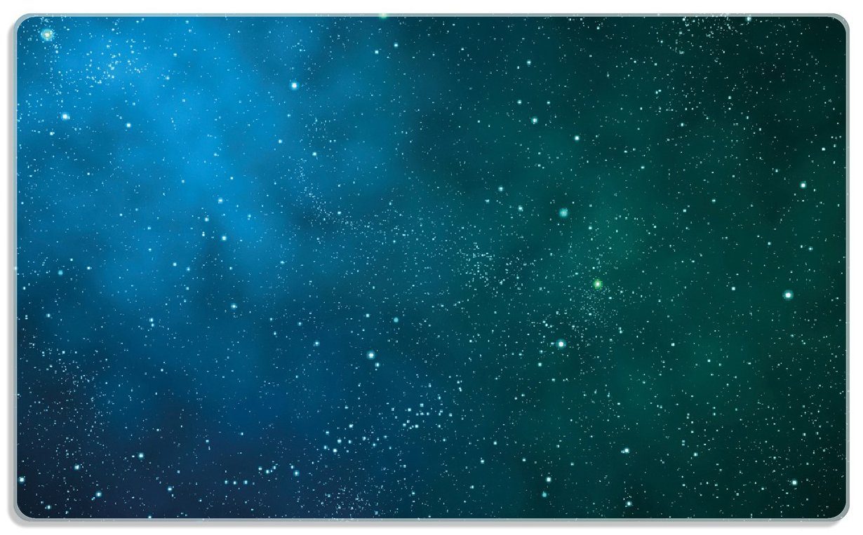 Sternenhimmel und 4mm, ESG-Sicherheitsglas, Milchstraße Frühstücksbrett bei Nacht, Sterne rutschfester 14x23cm (inkl. 1-St), - Gummifüße Wallario