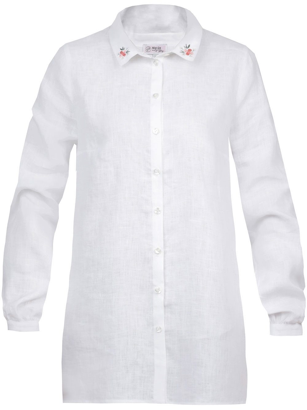 MarJo Longbluse Bluse Katja-Malika langarm weiß