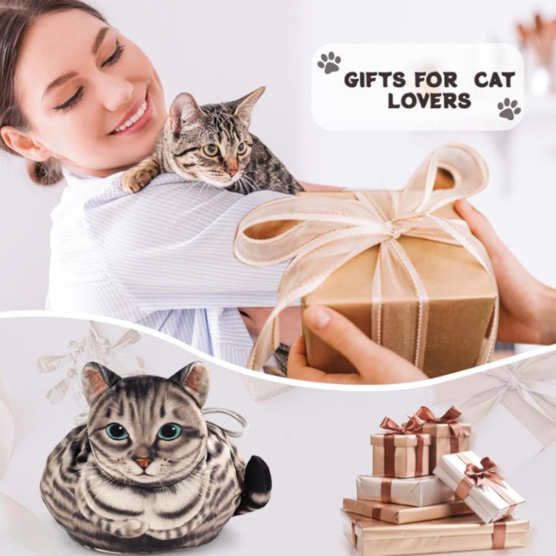FOUORTUNATE-BEE Kulturbeutel Kosmetiktasche mit Katzenmotiv, groß & tragbar mit Kordelzug, Niedliche Make-up Tasche für Reisen, Geschenk für Katzenfans – Bild 2 von 5