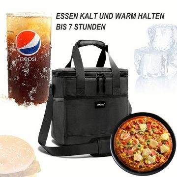 TAN.TOMI Picknickkorb Lunchtasche Kühltasche Isoliertasche Lunchbag Thermotasche, 17.2 Liter, vollständig isoliert, faltbar, angenehmen Griff zum Tragen