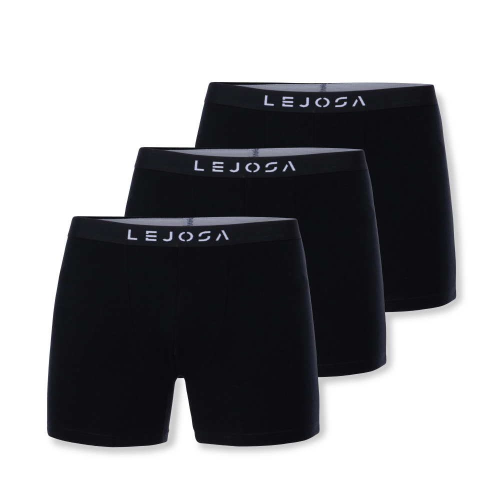 Herren für Schwarz (Packung, Boxershorts 3er-Pack) LEJOSA 3-St.,