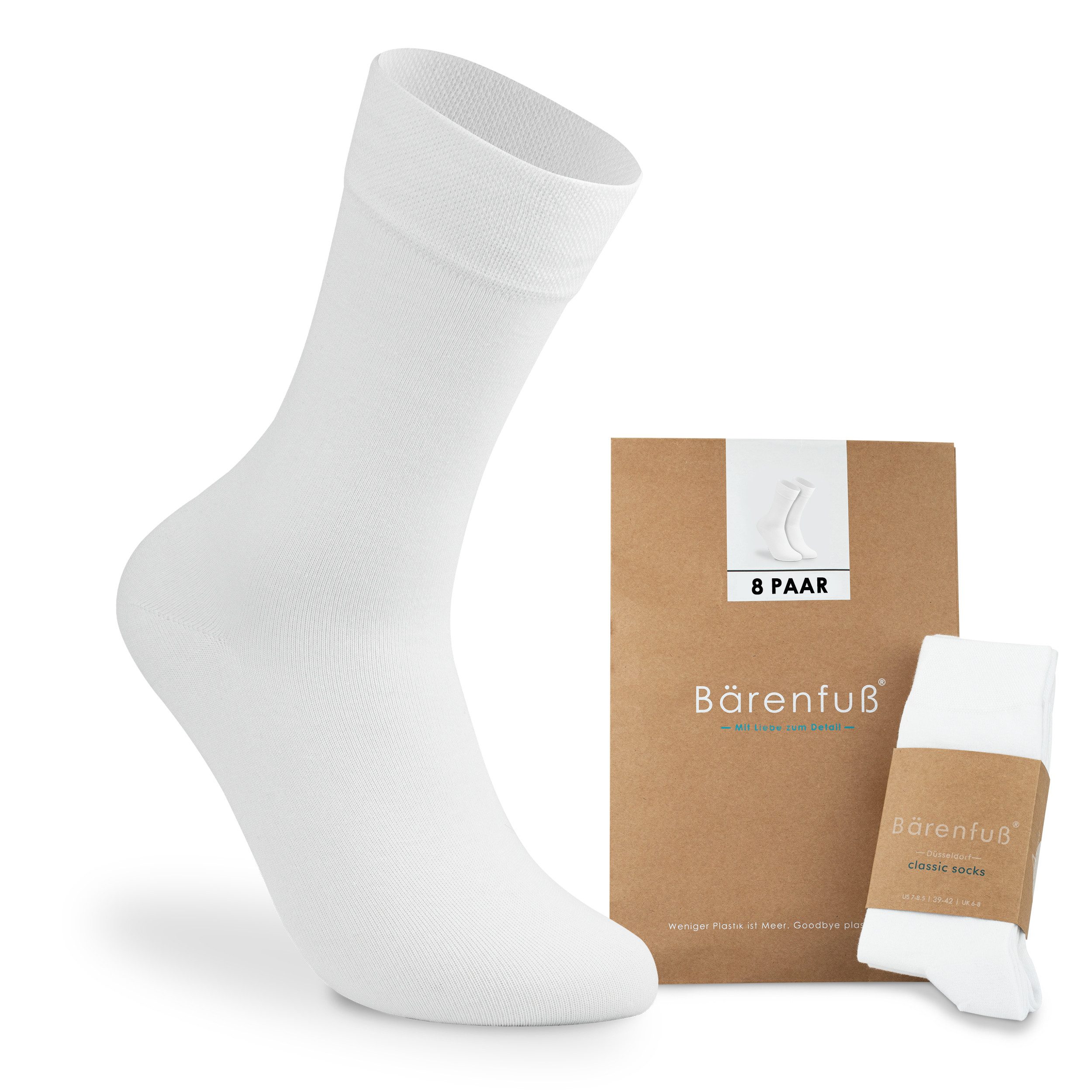 Bärenfuß Businesssocken 8 Paar Herren Damen Premium Business Socken atmungsaktive Baumwolle (ohne spürbare Naht oder Fusseln, plastikfreie Verpackung) – Bild 2 von 5