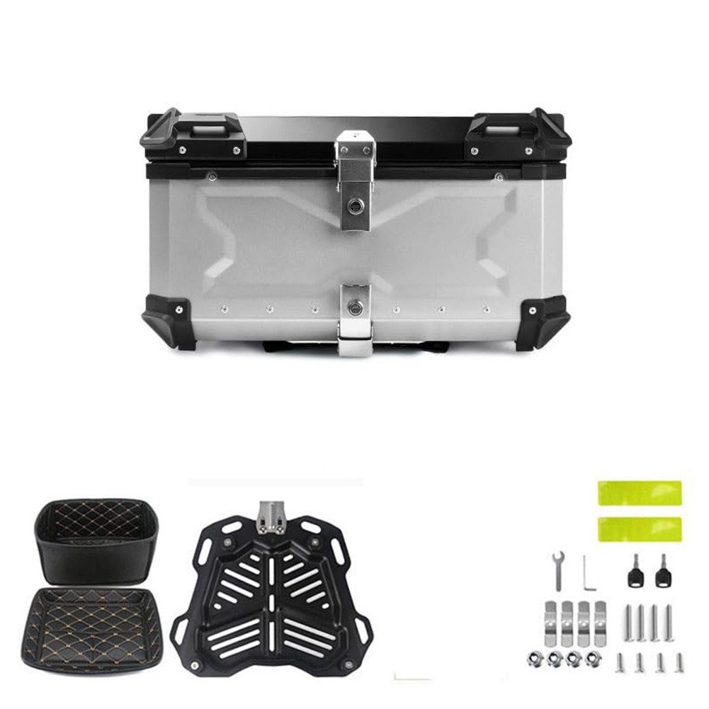 Topcase 65L Motorrad Topcase wasserdichter Aluminium mit Diebstahlsicherung