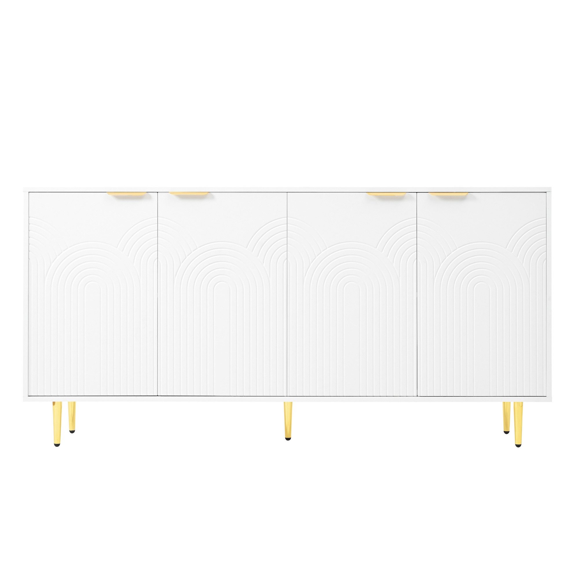 SOFTWEARY Sideboard Breite 160 cm (160/40/80 cm), Wohnzimmerschrank, Mehrzweckschrank, matt – Bild 5 von 5