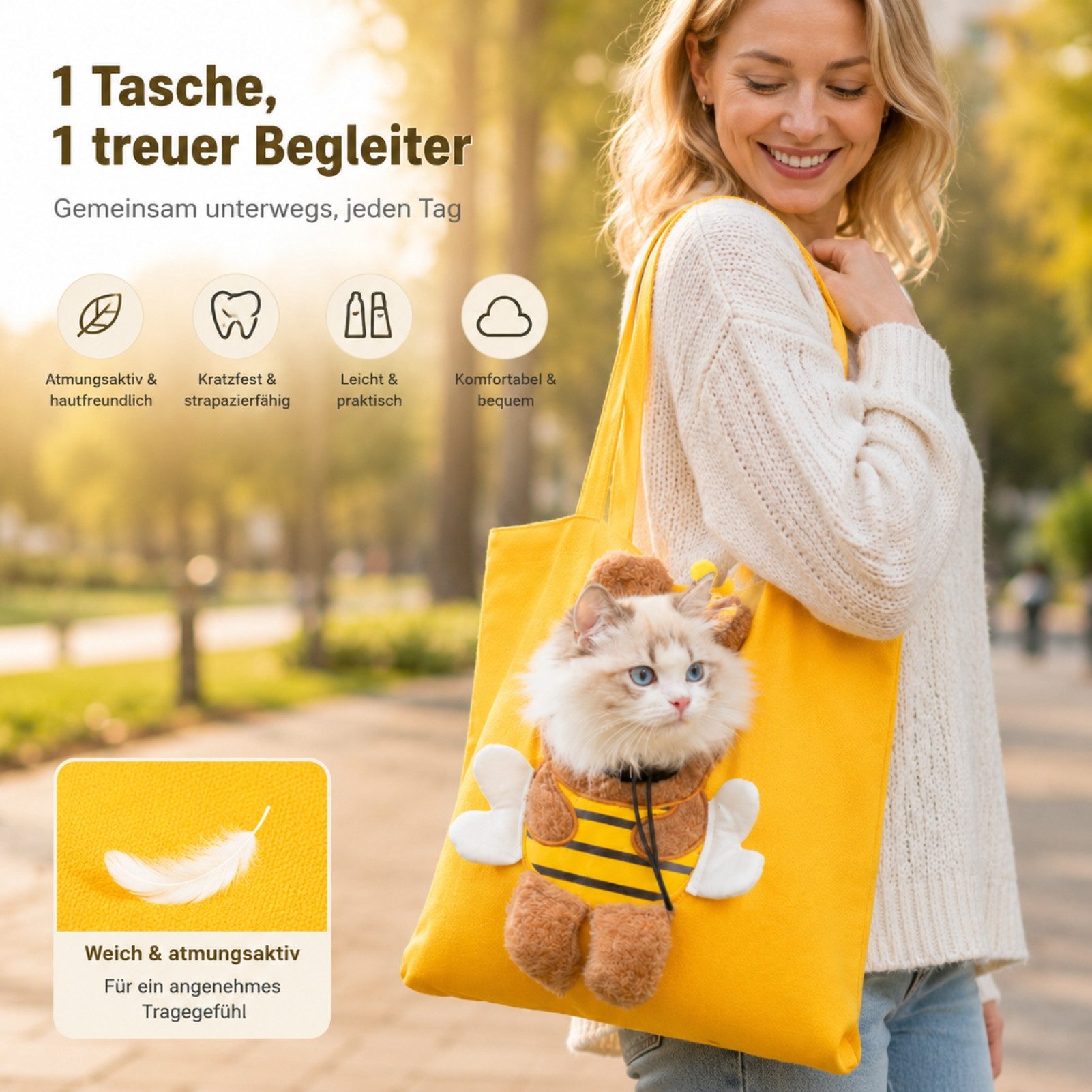 Jumpeak Hunde-Transportbox Haustier Tasche mit Schnappverschluss,verstellbarer Kordelzug,klein, Handtasche,mehrere Größen,atmungsaktiv,klappbar,für Hunde & Katzen