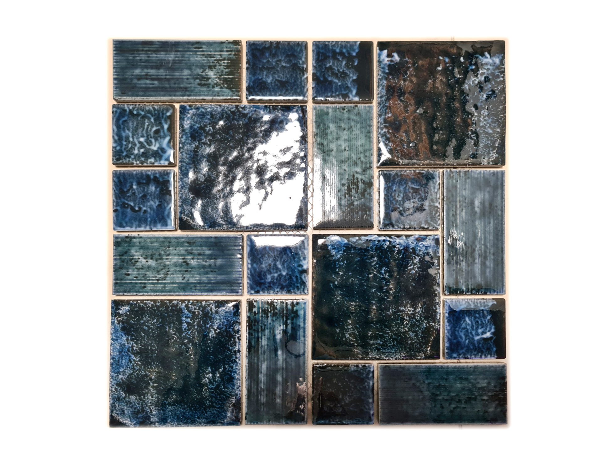 Mosani Mosaikfliesen Mosaikfliese Keramik Mosaik Vintage Retro blau grün